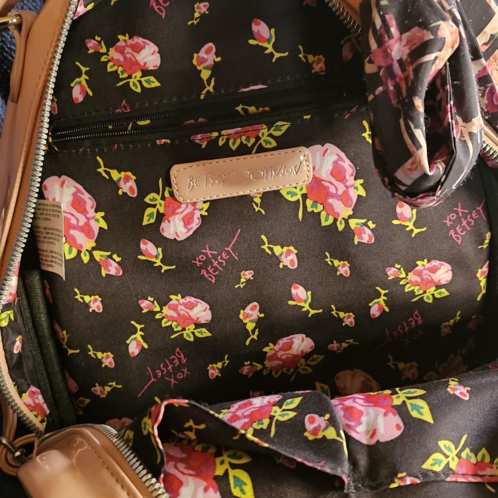 Betsy Johnson Mini Pink Heart Patent Leather Backpack